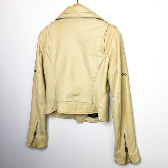 BUFFALO David Bitton tan leather Moto jacket - Picture 10 of 15